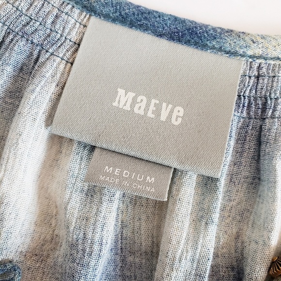 Anthropologie MAEVE Cavalon Plaid Peplum Tunic M - Picture 3 of 7